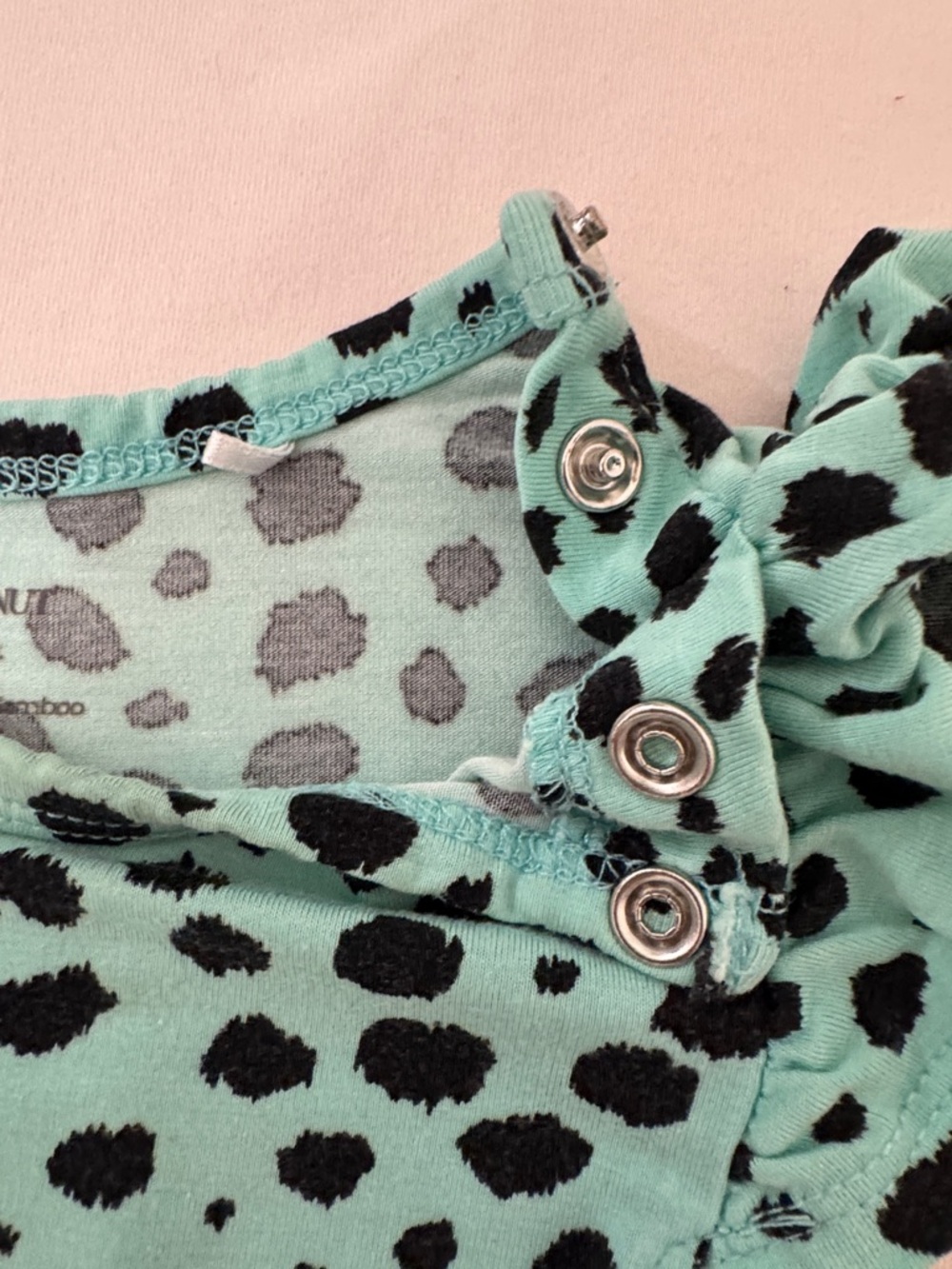 Posh Peanut Mint Green and Black Spot Infant Romper - Picture 3 of 5
